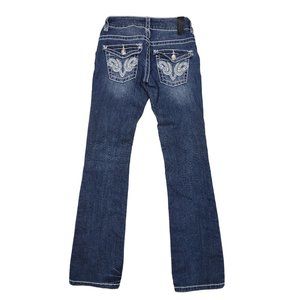 Ten Denim Jeans Studded Straight Embroidered Rhinestone Flap Pockets Size 1